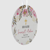 写真パーソナライズされたバプテスクリスマス飾り オーナメント (正面)