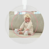 写真パーソナライズされたバプテスクリスマス飾り オーナメント (裏面)