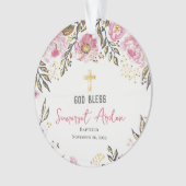 写真パーソナライズされたバプテスクリスマス飾り オーナメント (正面)