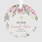 写真パーソナライズされたバプテスクリスマス飾り オーナメント (正面)