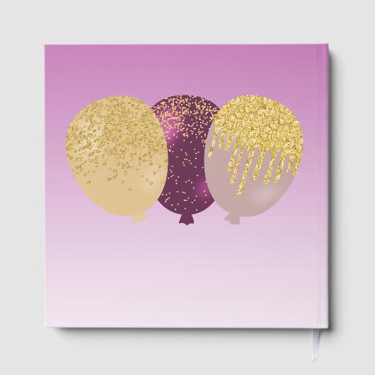 写真パーソナライズされたバラ金ゴールドグリッター18誕生日 ゲストブック (裏面)