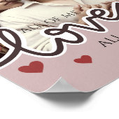 写真パーソナライズされたバレンタインのカップル愛Thr ポスター (角)