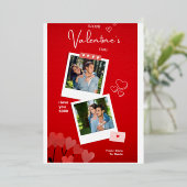 写真パーソナライズされたバレンタインデー | 2枚の写真 箔シーズンカード (立ち正面)