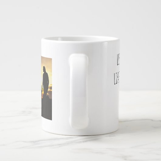 写真パーソナライズされたパパと娘スペシャリティマグ ジャンボコーヒーマグカップ (裏面)