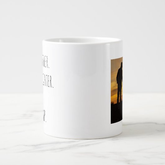 写真パーソナライズされたパパと娘スペシャリティマグ ジャンボコーヒーマグカップ (正面)