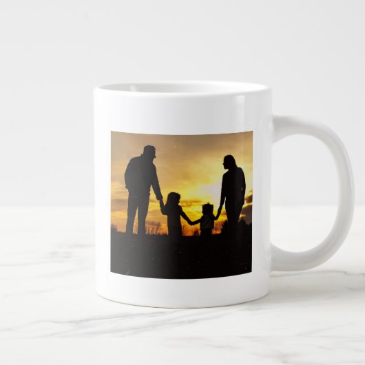 写真パーソナライズされたパパと娘スペシャリティマグ ジャンボコーヒーマグカップ (右)