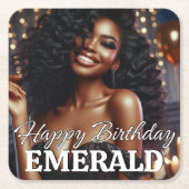 写真パーソナライズされたパーティー スクエアペーパーコースター (正面)