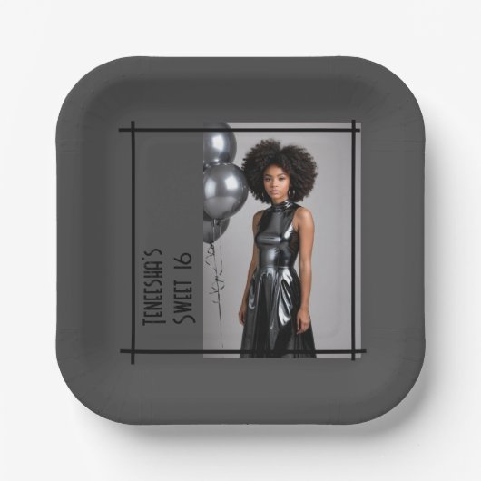 写真パーソナライズされたパーティー、Sweet 16またはAny ペーパープレート (正面)