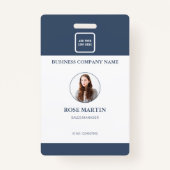 写真パーソナライズされたビジネス従業員のスタッフID バッジ (正面)