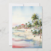 写真パーソナライズされたビーチクリスマスカード 招待状 (裏面)