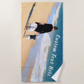 写真パーソナライズされたビーチタオルカスタム文字 ビーチタオル (正面)