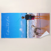 写真パーソナライズされたビーチタオルカスタム文字 ビーチタオル (正面)