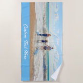 写真パーソナライズされたビーチタオルカスタム文字 ビーチタオル (正面)