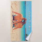 写真パーソナライズされたビーチタオルカスタム文字 ビーチタオル (正面)