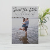 写真パーソナライズされたビーチ結婚式の保存日 セーブザデート (スタンド正面)