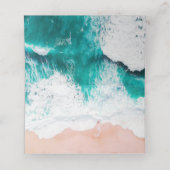 写真パーソナライズされたビーチ結婚式名 プレイスカード (内部開封)