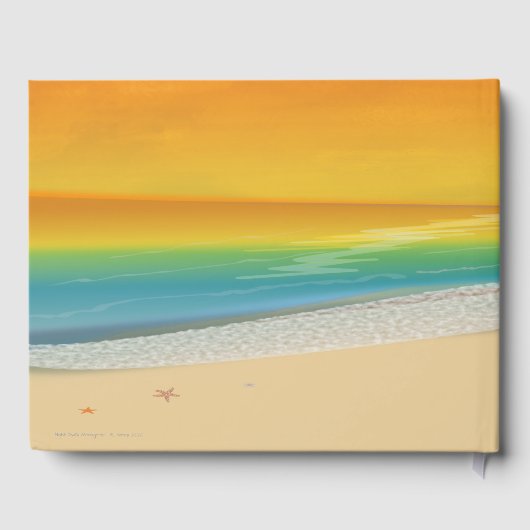 写真パーソナライズされたビーチ結婚式 ゲストブック (裏面)