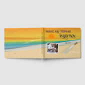 写真パーソナライズされたビーチ結婚式 ゲストブック (全面)