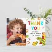 写真パーソナライズされたピザをありがとう サンキューカード (スタンド正面)