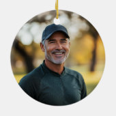 写真パーソナライズされたピックボールのクリスマスオーナメント セラミックオーナメント (裏面)