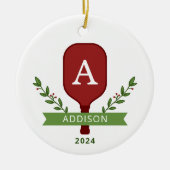 写真パーソナライズされたピックボールのクリスマスオーナメント セラミックオーナメント (正面)