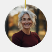 写真パーソナライズされたピックボールのクリスマスオーナメント セラミックオーナメント (裏面)