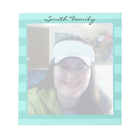 写真パーソナライズされたファミリ名 ノートパッド (正面)