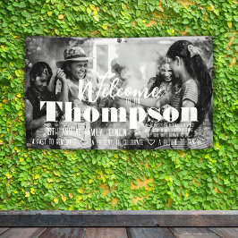 写真パーソナライズされたファミリ懇親会バナー 横断幕