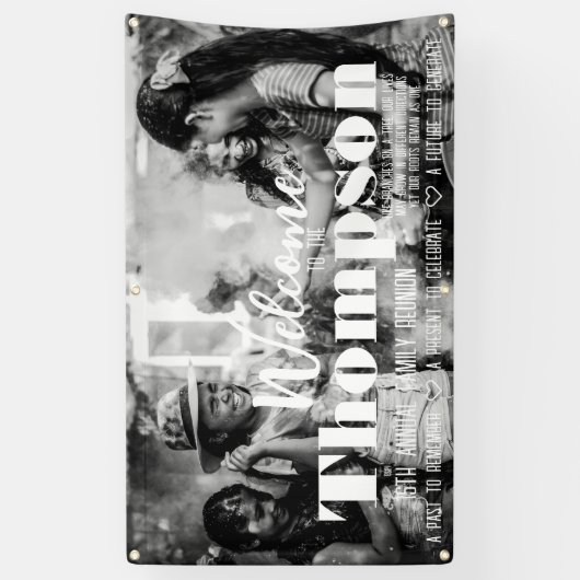 写真パーソナライズされたファミリ懇親会バナー 横断幕 (縦)