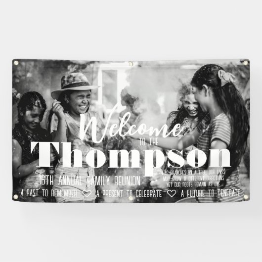 写真パーソナライズされたファミリ懇親会バナー 横断幕 (横)