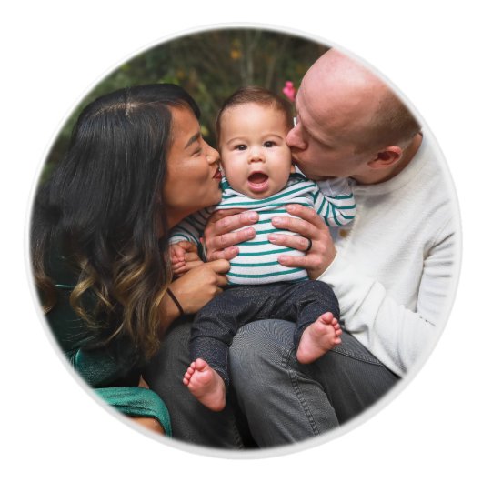 写真パーソナライズされたファミリ セラミックノブ (正面)