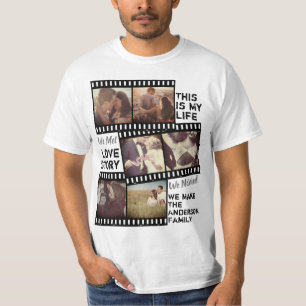 写真パーソナライズされたフィルムと文字 Tシャツ