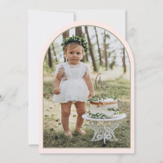 写真パーソナライズされたフェアリーの最初の誕生日と 招待状 (裏面)