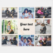 写真パーソナライズされたフリースブランケット-カスタムコラージュ フリースブランケット (正面(横))