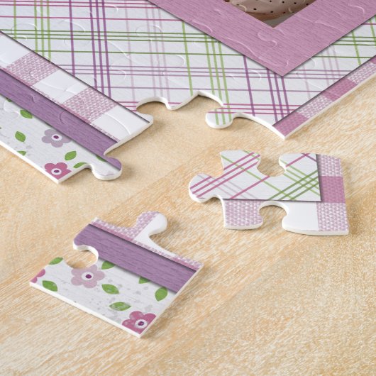 写真パーソナライズされたフレームとカスタム文字 ジグソーパズル (側面)