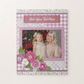 写真パーソナライズされたフレームとカスタム文字 ジグソーパズル (縦)