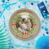 写真パーソナライズされたフレーム及びクリスマスリースP ペーパープレート (パーティー)