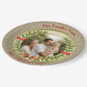 写真パーソナライズされたフレーム及びクリスマスリースP ペーパープレート (アングル)