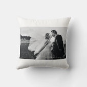写真パーソナライズされたフローラボホ結婚の贈り物 クッション (裏面)