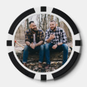 写真パーソナライズされたブラック5000バリューゲーム ポーカーチップ (正面)