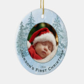 写真パーソナライズされたベビーの初めてのクリスマス セラミックオーナメント (右)