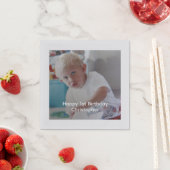 写真パーソナライズされたベビーキッズ第1回誕生日 スタンダードカクテルナプキン (インサイチュ)