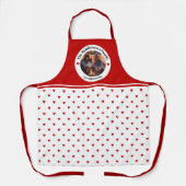 写真パーソナライズされたベビーピンクホワイトサークルハート エプロン (正面)