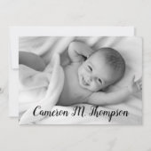 写真パーソナライズされたベビーモダン誕生発表 案内状 (正面)
