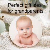 写真パーソナライズされたベビー誕生日発表日 セラミックオーナメント