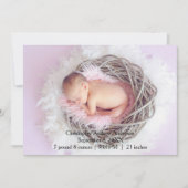写真パーソナライズされたベビー誕生発表 招待状 (正面)