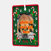写真パーソナライズされたペットのクリスマスツリー メタルオーナメント (正面左)