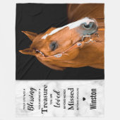 写真パーソナライズされたペットロス馬記念碑 フリースブランケット (正面)