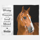 写真パーソナライズされたペットロス馬記念碑 フリースブランケット (正面(横))