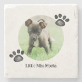 写真パーソナライズされたペット犬コースター ストーンコースター (正面)